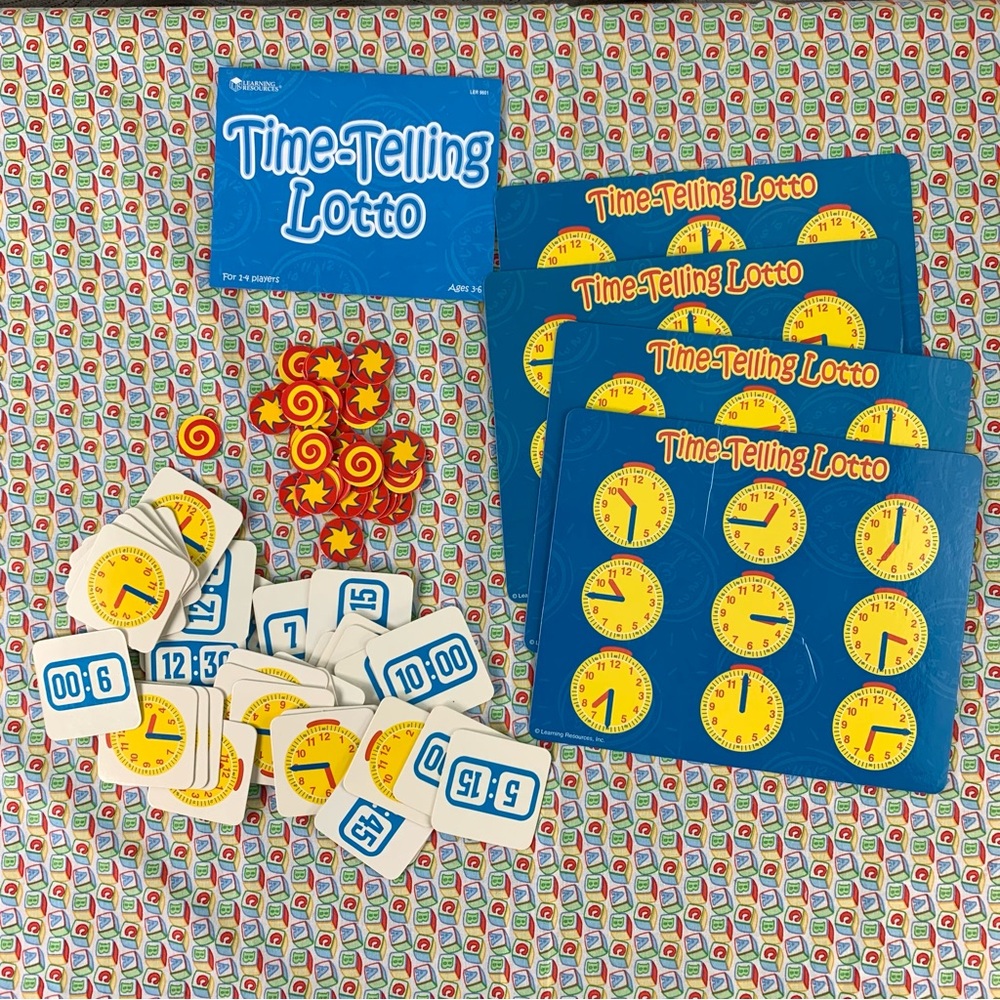 Time-Telling Lotto Learning Game.